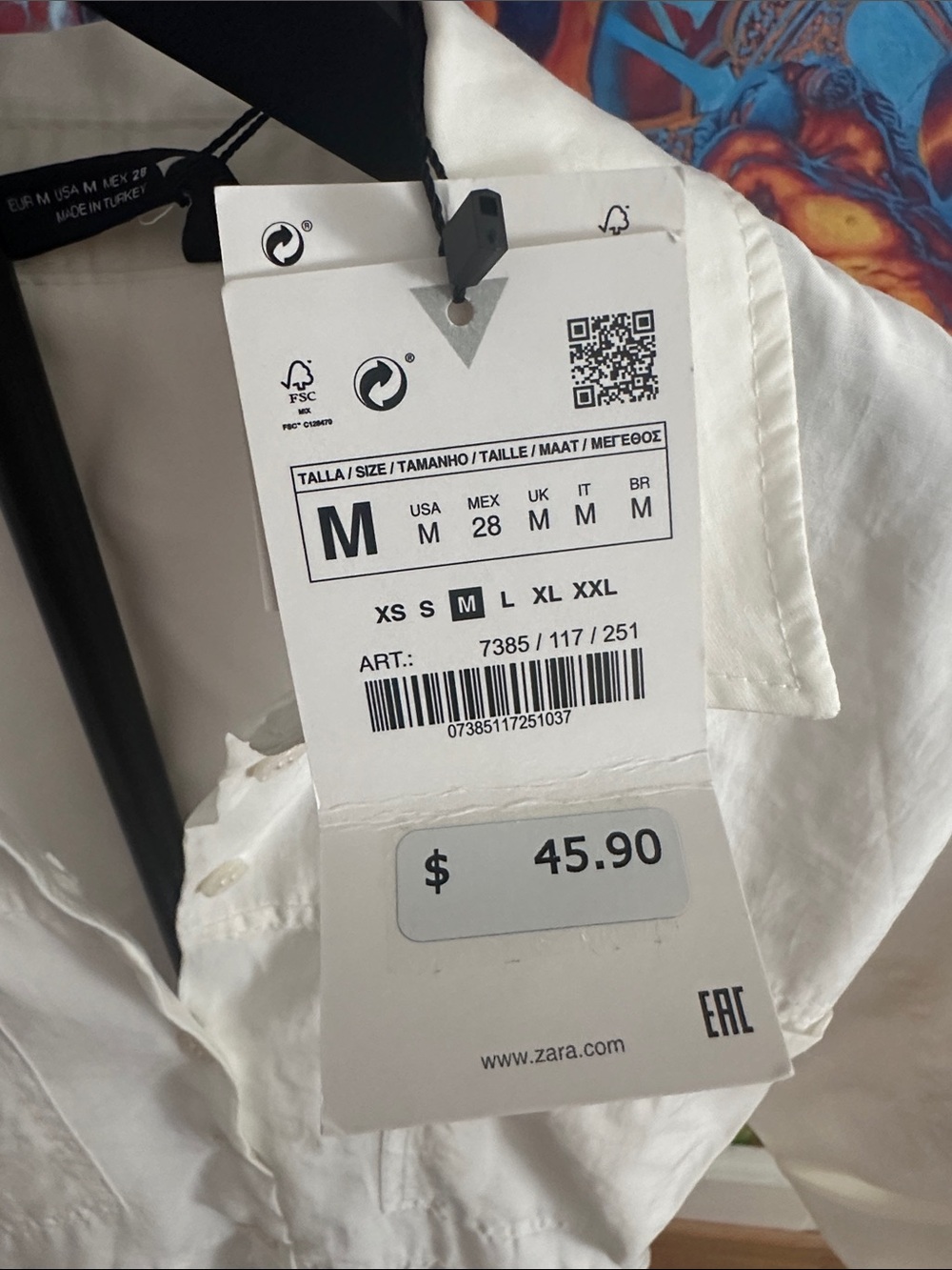 Zara White Button-Front Short Sleeve Dress - Picture 8 of 8